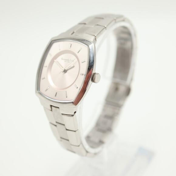 Kenneth Cole Slim Womens Silver Tone 28mm Watch 6" Stainless Steel w New Battery - Picture 9 of 12